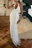 Halter Dress with Draped Detail