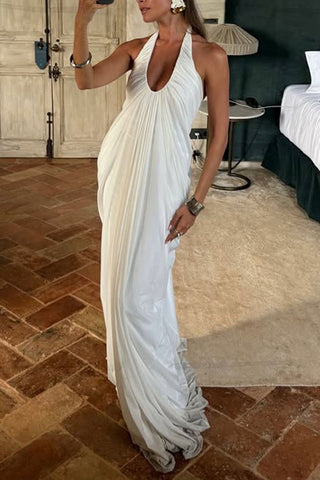 Halter Dress with Draped Detail
