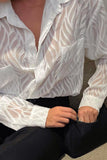 Elegant Sheer Long Sleeve Blouse
