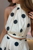 Polka Dot Halter Skirt Set