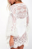 Lace-Trimmed Sheer Cover-Up