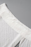 Off-Shoulder Asymmetrical Ribbed T-Shirt