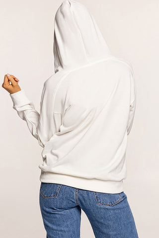Lace-Up V-Neck Sweatshirt