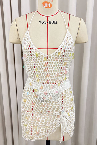 Crochet Sequin Mesh Cover-Up Set