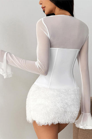 Lace-Up Long Sleeve Corset Top