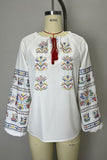 Floral Boho Blouse with Tassel Detail