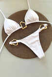 Chic Two-Piece Bikini Set with Gold Accents