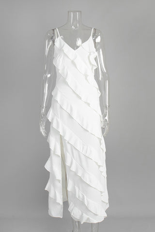 Cascading Ruffle Casual Dress