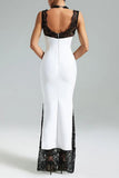 Lace-Trim Sleeveless Midi Dress