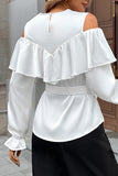 Ruffle Tie-Front Blouse