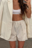 Eyelet Trim Casual Shorts