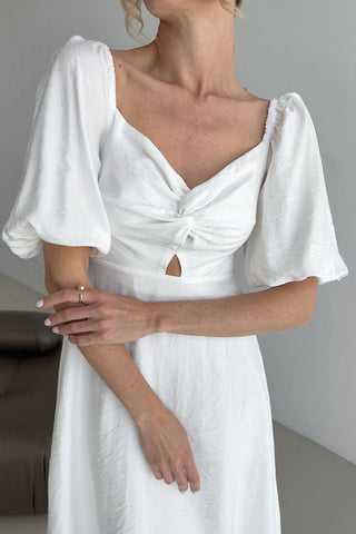 Off-Shoulder Puff Sleeve Dress