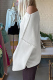 Asymmetric Neck Drop Shoulder  Sweater