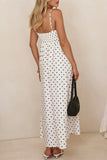 Polka Dot Strappy Maxi Dress