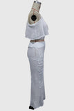 Off-Shoulder Crochet Skirt Set