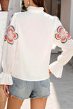 Ruffled Collar Floral Blouse