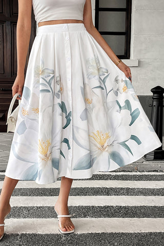 Floral A-Line Maxi Skirt