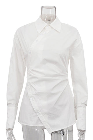Asymmetrical Button-Front Blouse