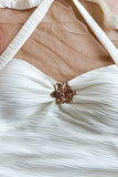 Floral-Embellished Halter Neck Tank
