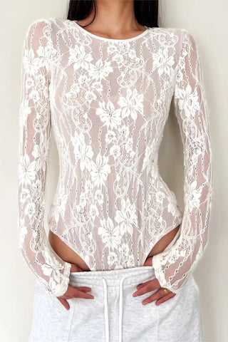 Elegant Lace Long Sleeve Bodysuit