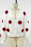 Floral Embellished Button-Up Cardigan