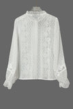 Lace-Trim Button-Front Blouse