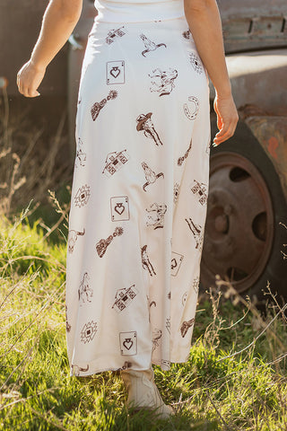 Western-Inspired Print Skirt