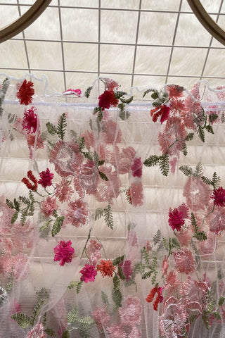 Floral Detail Mesh Blouse