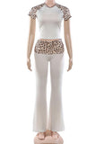 Animal Print Detail Pants Set