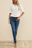 Lace Puff-Sleeve Blouse