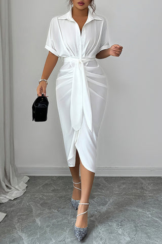 Tie-Waist Shirt Dress