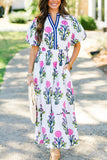 Puff Sleeve Empire Waist Midi Dress