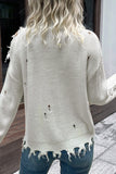 Distressed High Neck Sweater