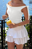 Hollow Out Off-Shoulder Knit Tank Top
