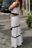 Scalloped Trim Skirt Set