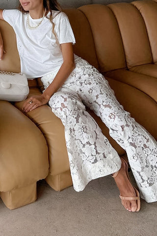 Lace Detail Casual Pants