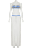 Casual Knit Tie Front Top and Bottom Set