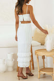 Fringe-Accent Cutout Midi Dress