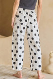 Polka Dot Bow Detail Pocketed Pants