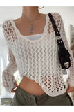 Asymmetrical Open-Knit Top