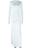 Off-Shoulder Ruched Maxi Dress