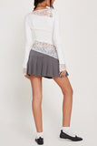 Lace Insert Long Sleeve Top