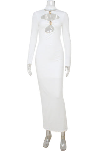 Elegant Keyhole Evening Dress