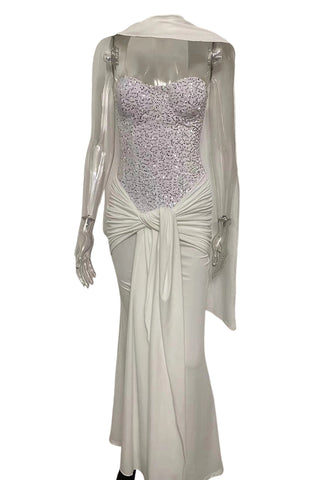 Strapless Sequin Evening Dress
