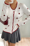 Heart Pattern Button Cardigan