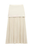 Button Vest and Pleated Skirt Set