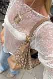 Sheer Mesh Top with Intricate Design