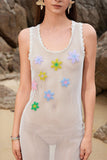 Floral Mesh Overlay Cover-Up Dress