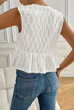 Textured Tie-Front Peplum Tank