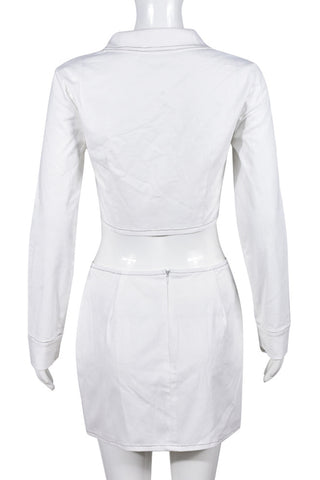 Chic Button-Front Skirt Set